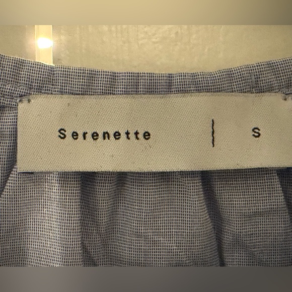 Serenette Casual Blue Button-Up Blouse - Picture 5 of 7